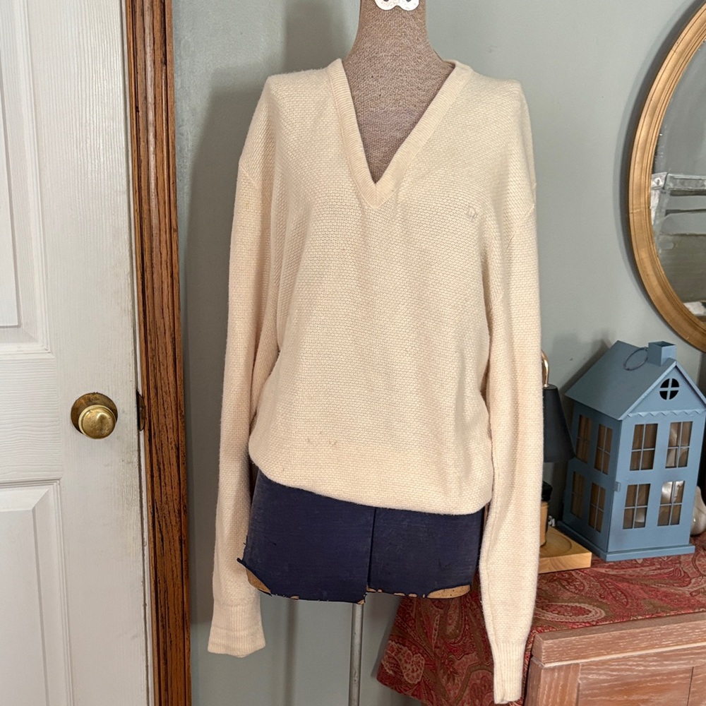Dior V-Neck Sweater in Cream